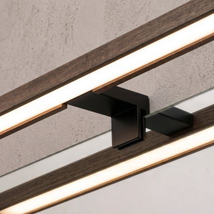 Brilagi - WOODY MIRROR 3-in-1 LED Bathroom Mirror Light LED/8W/230V 40 cm IP44 black/oak walnut