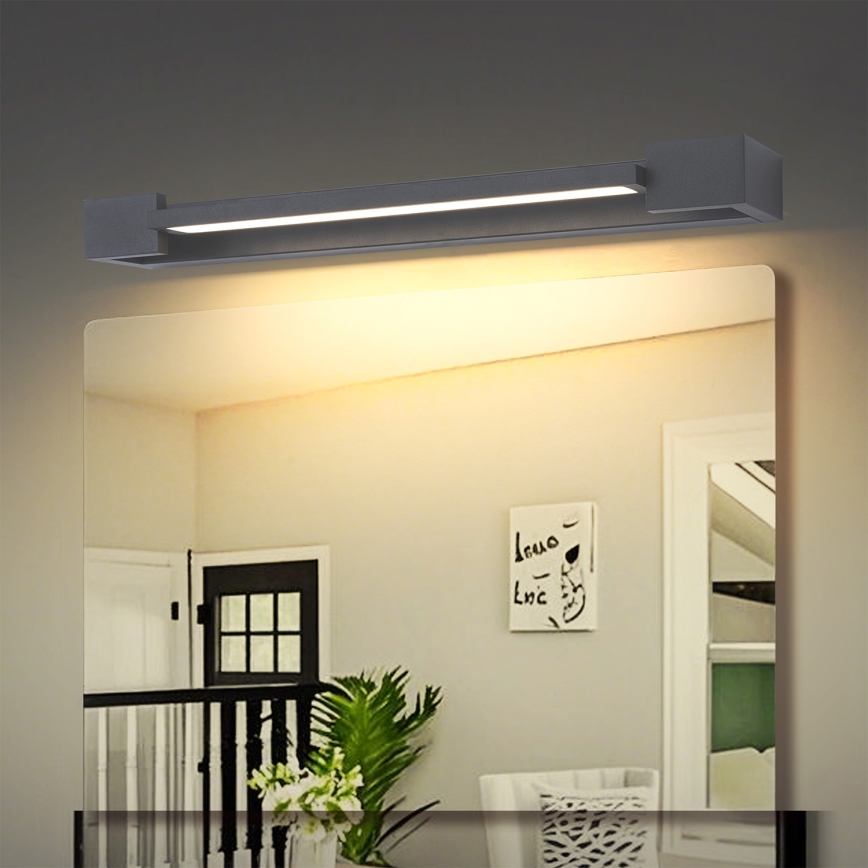 Brilagi - AQUA LINE LED Bathroom Mirror Light, 12W, 230V, 45 cm, IP44, Anthracite, CRI 90