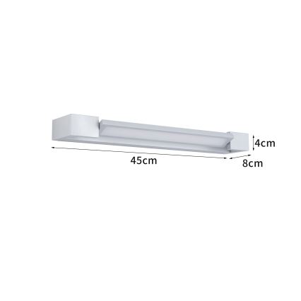Brilagi - AQUA LINE LED Bathroom Mirror Light, 12W/230V, 45 cm, IP44, Matte Chrome, CRI 90