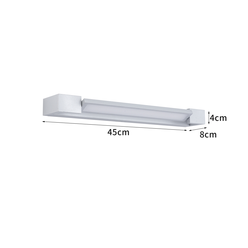 Brilagi - AQUA LINE LED Bathroom Mirror Light, 12W/230V, 45 cm, IP44, Matte Chrome, CRI 90