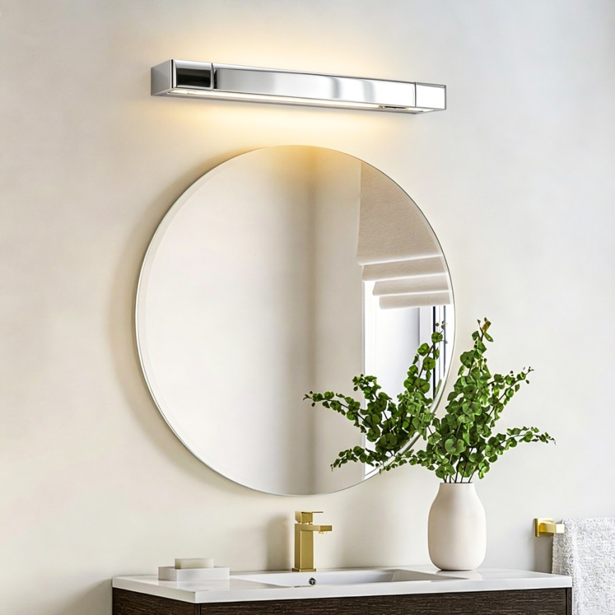 BRILAGI - AQUA LINE LED Bathroom Mirror Light, 12W/230V, 45 cm, IP44, Polished Chrome, CRI 90