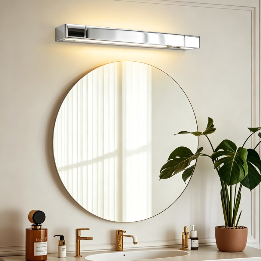 BRILAGI - AQUA LINE LED Bathroom Mirror Light, 12W/230V, 45 cm, IP44, Polished Chrome, CRI 90