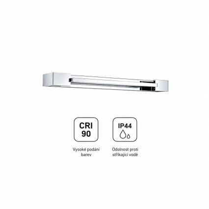 BRILAGI - AQUA LINE LED Bathroom Mirror Light, 12W/230V, 45 cm, IP44, Polished Chrome, CRI 90