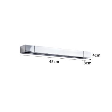 BRILAGI - AQUA LINE LED Bathroom Mirror Light, 12W/230V, 45 cm, IP44, Polished Chrome, CRI 90