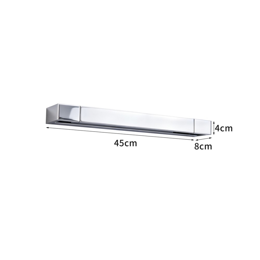 BRILAGI - AQUA LINE LED Bathroom Mirror Light, 12W/230V, 45 cm, IP44, Polished Chrome, CRI 90