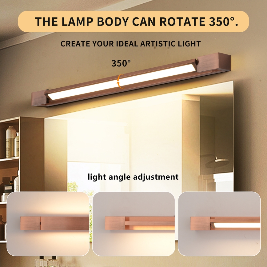Brilagi - LED Bathroom Mirror Light AQUA LINE LED/18W/230V 60 cm IP44 Bronze CRI 90