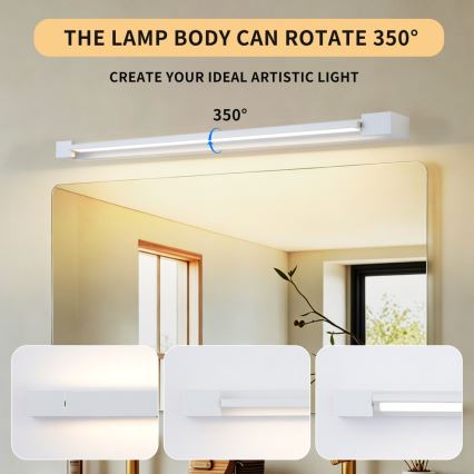 BRILAGI - AQUA LINE LED Bathroom Mirror Light, 20W/230V, 80 cm, IP44, White, CRI 90