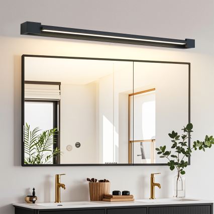 Brilagi - AQUA LINE LED Bathroom Mirror Light, 24W, 230V, 90 cm, IP44, Black, CRI 90