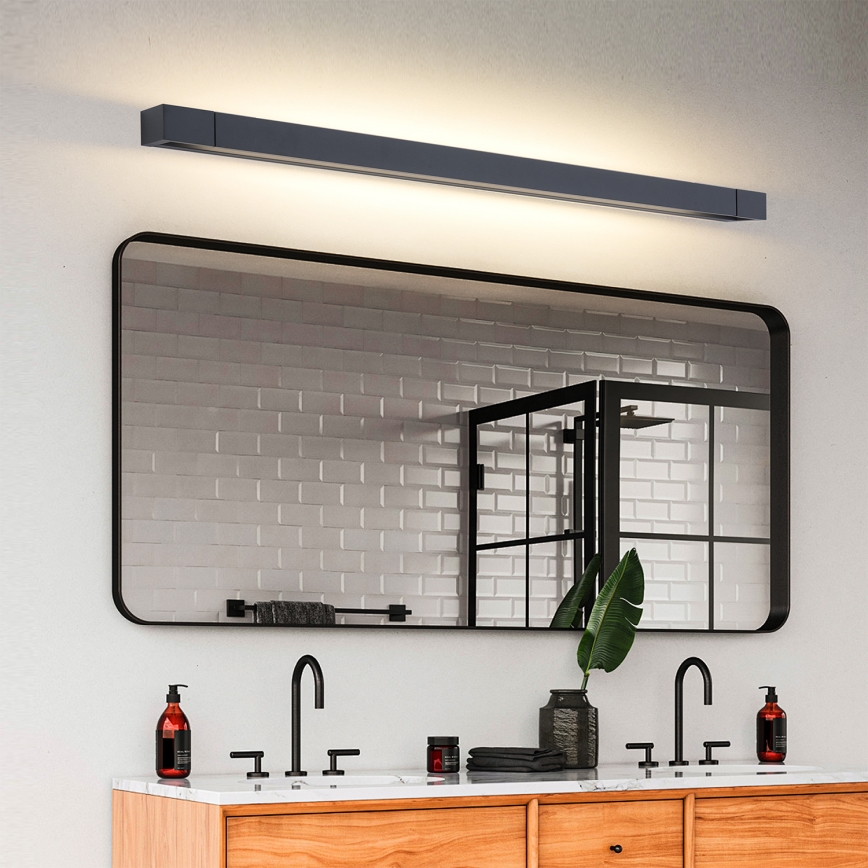 Brilagi - AQUA LINE LED Bathroom Mirror Light, 24W, 230V, 90 cm, IP44, Black, CRI 90
