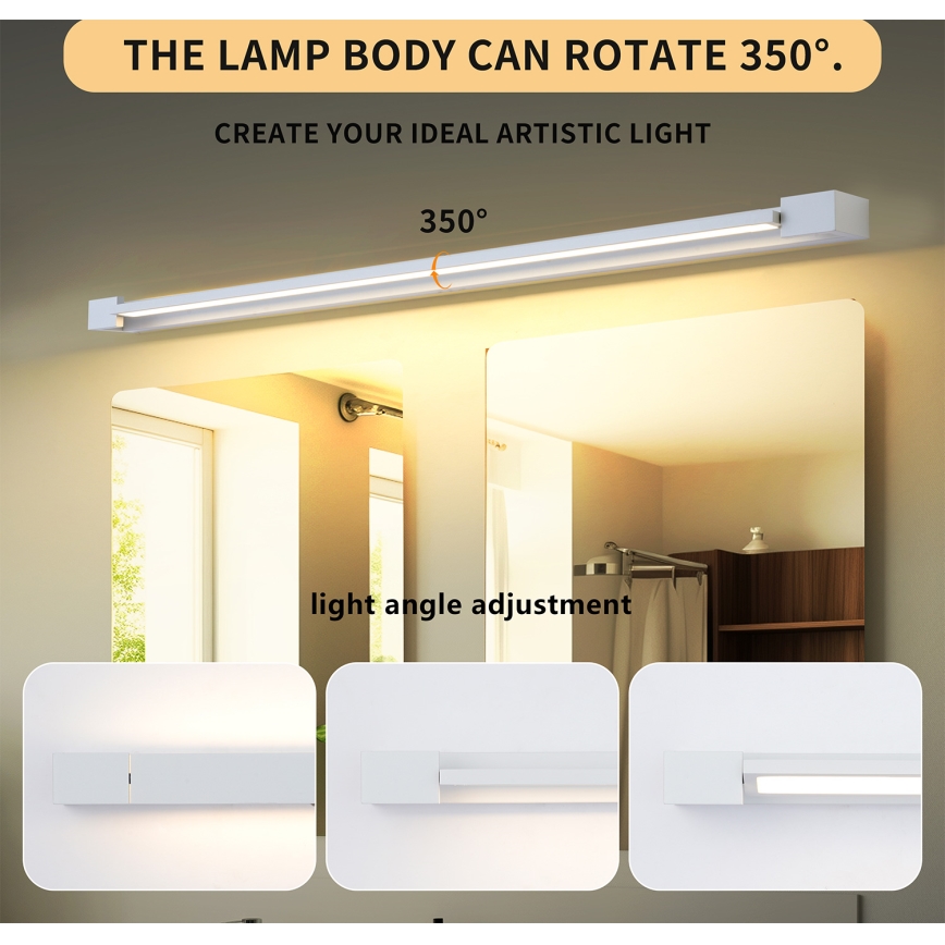 Brilagi - AQUA LINE LED Bathroom Mirror Light / 36W / 230V / 120 cm / IP44 / White / CRI 90