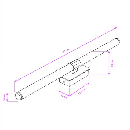 Brilagi - DIANA LED Bathroom Mirror Light, 10W/230V, 60 cm, IP44, Polished Chrome