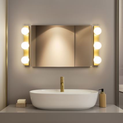 Brilagi - HOLLYWOOD LED Bathroom Mirror Light 3xLED/3W/230V 39 cm IP44 Gold