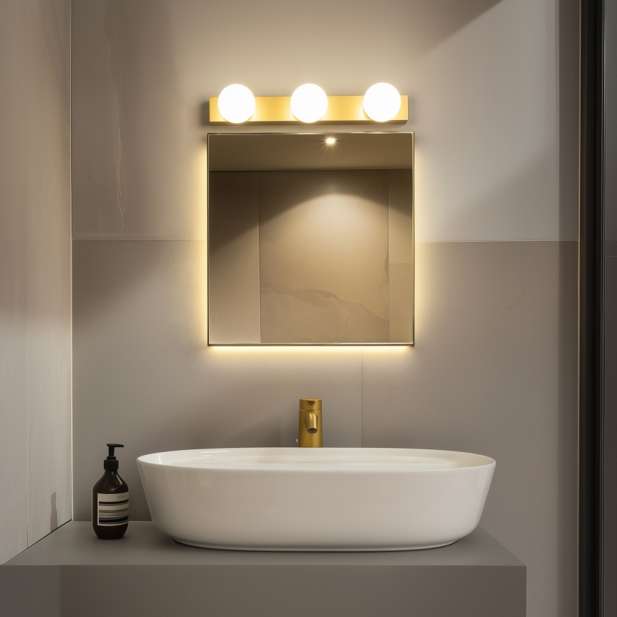 Brilagi - HOLLYWOOD LED Bathroom Mirror Light 3xLED/3W/230V 39 cm IP44 Gold