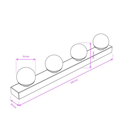 Brilagi - LED Bathroom Mirror Light HOLLYWOOD 4xLED/3W/230V 53 cm IP44 Polished Chrome