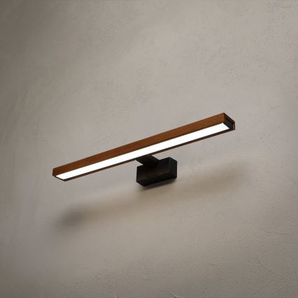 Brilagi - WOODY MIRROR 3-in-1 LED Bathroom Mirror Light LED/12W/230V 60 cm IP44 Black/Cherry Oak