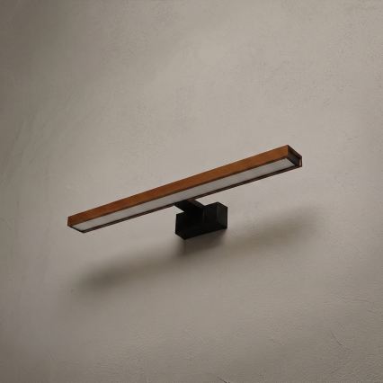 Brilagi - WOODY MIRROR 3-in-1 LED Bathroom Mirror Light LED/12W/230V 60 cm IP44 Black/Cherry Oak