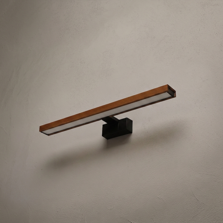 Brilagi - WOODY MIRROR 3-in-1 LED Bathroom Mirror Light LED/12W/230V 60 cm IP44 Black/Cherry Oak