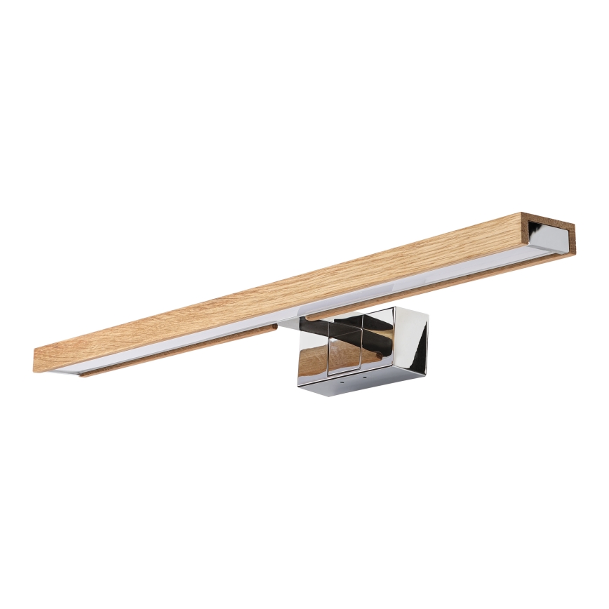 Brilagi - LED Bathroom Mirror Light WOODY MIRROR 3-in-1 LED/12W/230V 60 cm IP44 Polished Chrome/Oak