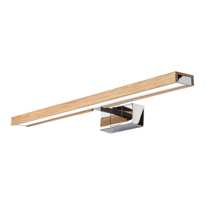 Brilagi - LED Bathroom Mirror Light WOODY MIRROR 3-in-1 LED/12W/230V 60 cm IP44 Polished Chrome/Oak