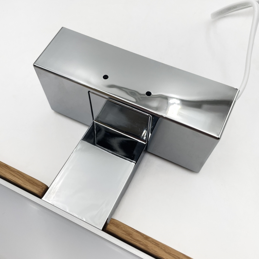 Brilagi - LED Bathroom Mirror Light WOODY MIRROR 3-in-1 LED/12W/230V 60 cm IP44 Polished Chrome/Oak
