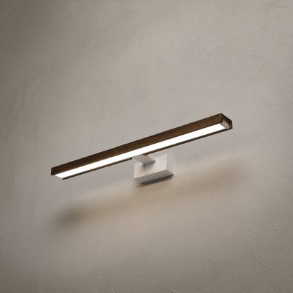 Brilagi - LED bathroom mirror light WOODY MIRROR 3-in-1 LED/12W/230V 60 cm IP44 white/oak walnut