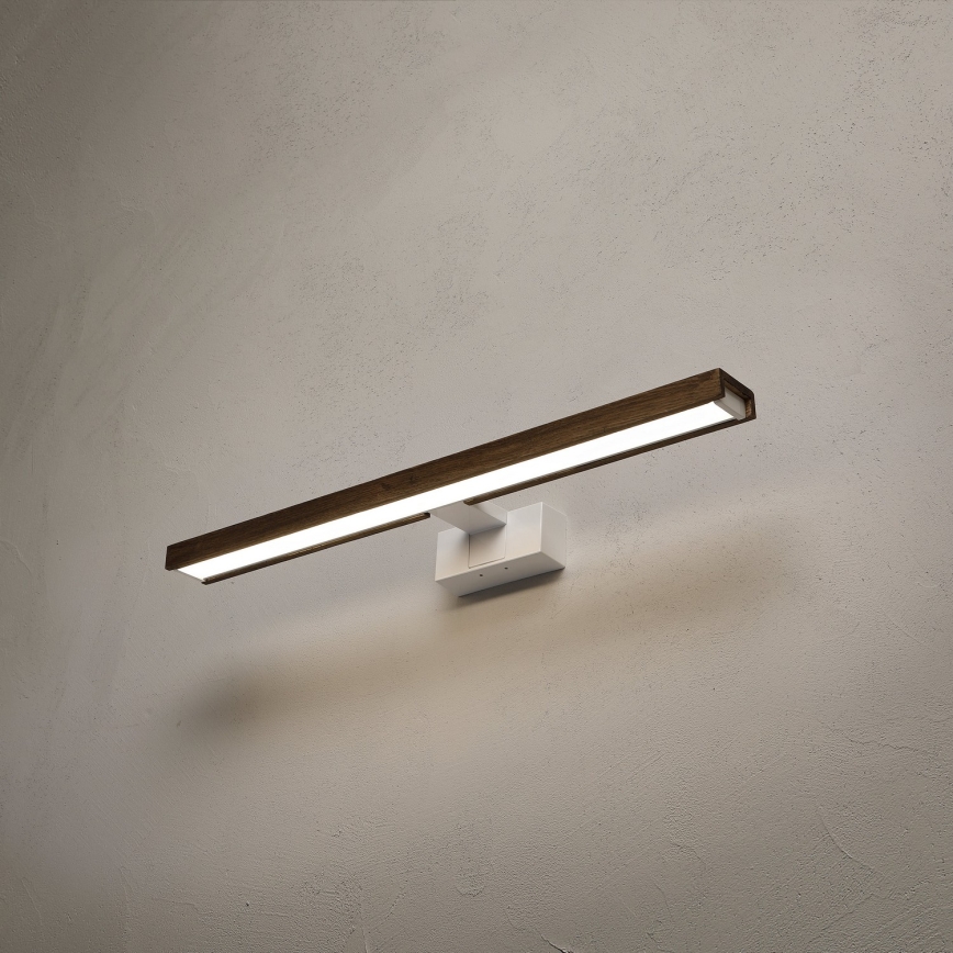 Brilagi - LED bathroom mirror light WOODY MIRROR 3-in-1 LED/12W/230V 60 cm IP44 white/oak walnut