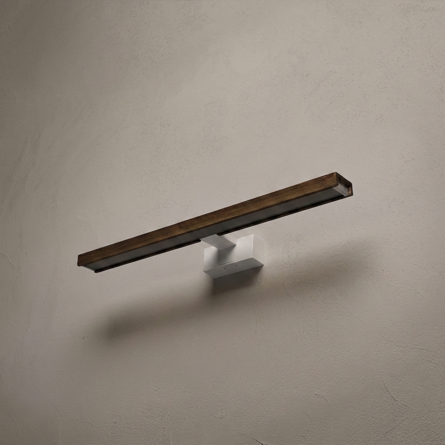 Brilagi - LED bathroom mirror light WOODY MIRROR 3-in-1 LED/12W/230V 60 cm IP44 white/oak walnut