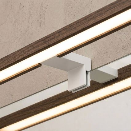 Brilagi - LED bathroom mirror light WOODY MIRROR 3-in-1 LED/12W/230V 60 cm IP44 white/oak walnut