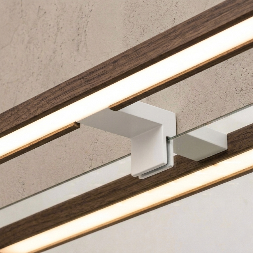 Brilagi - LED bathroom mirror light WOODY MIRROR 3-in-1 LED/12W/230V 60 cm IP44 white/oak walnut