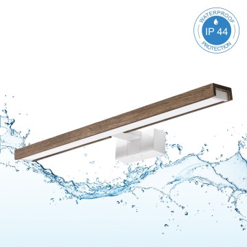 Brilagi - LED bathroom mirror light WOODY MIRROR 3-in-1 LED/12W/230V 60 cm IP44 white/oak walnut