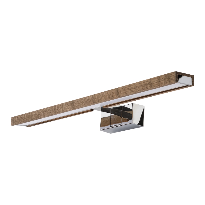 Brilagi - WOODY MIRROR 3-in-1 LED Bathroom Mirror Light LED/12W/230V 60 cm IP44 Glossy Chrome/Oak Walnut