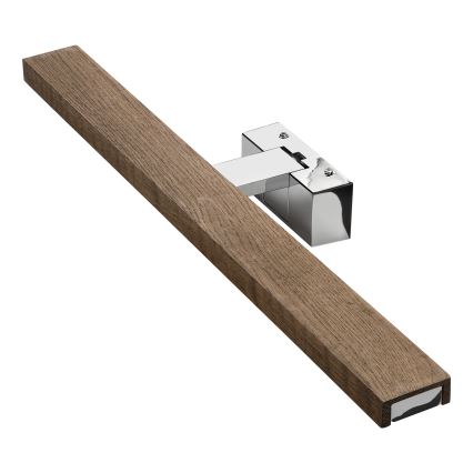 Brilagi - WOODY MIRROR 3-in-1 LED Bathroom Mirror Light LED/12W/230V 60 cm IP44 Glossy Chrome/Oak Walnut