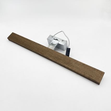 Brilagi - WOODY MIRROR 3-in-1 LED Bathroom Mirror Light LED/12W/230V 60 cm IP44 Glossy Chrome/Oak Walnut