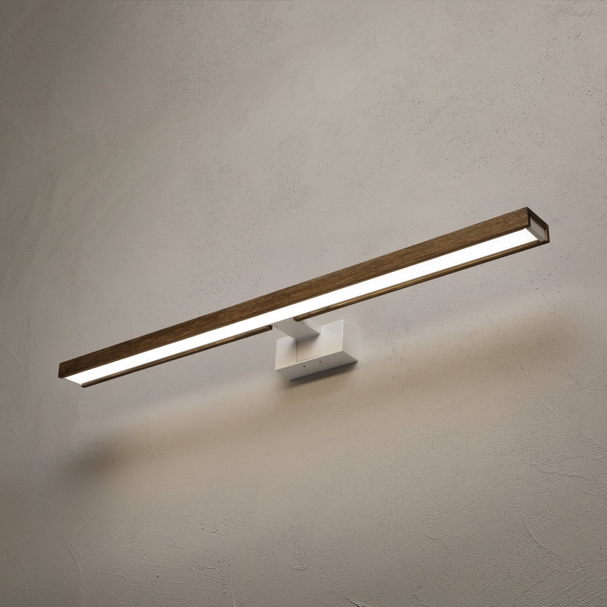 Brilagi - LED Bathroom Mirror Light WOODY MIRROR 3-in-1 LED/15W/230V 80 cm IP44 white/oak walnut