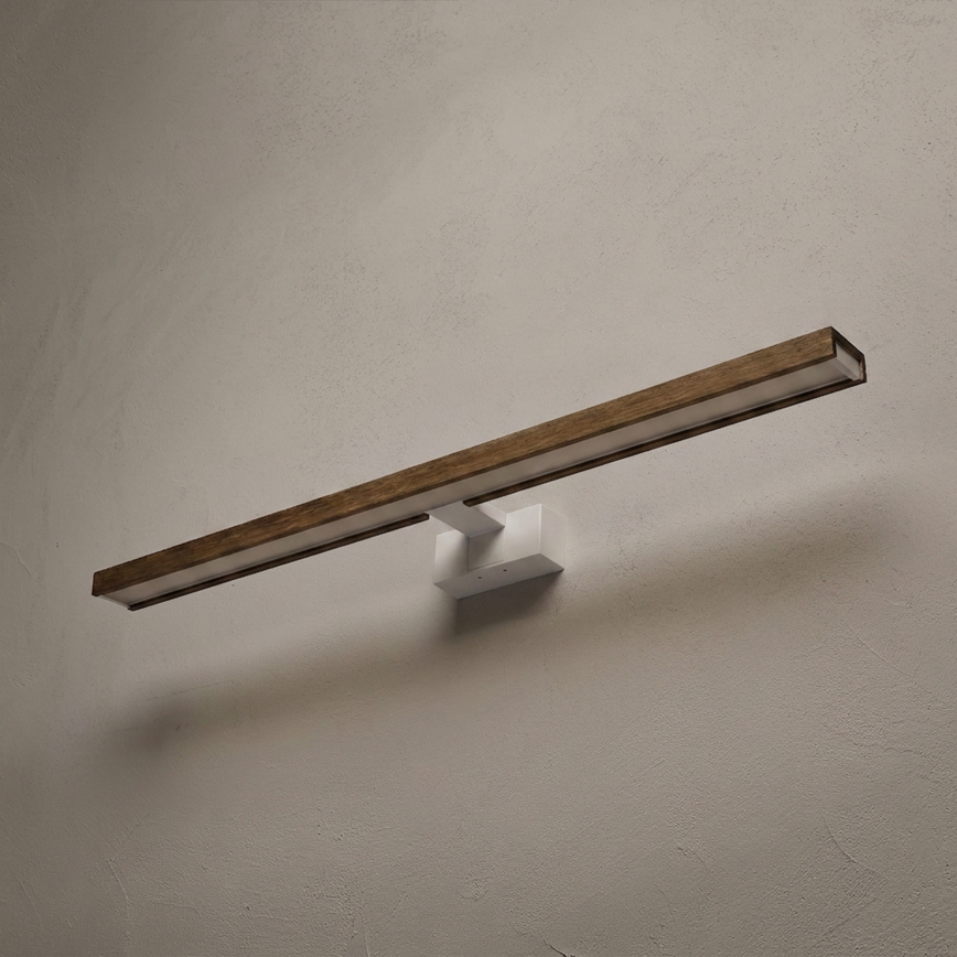 Brilagi - LED Bathroom Mirror Light WOODY MIRROR 3-in-1 LED/15W/230V 80 cm IP44 white/oak walnut