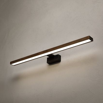 Brilagi - WOODY MIRROR 3-in-1 LED Bathroom Mirror Light LED/15W/230V 80 cm IP44 black/oak-walnut