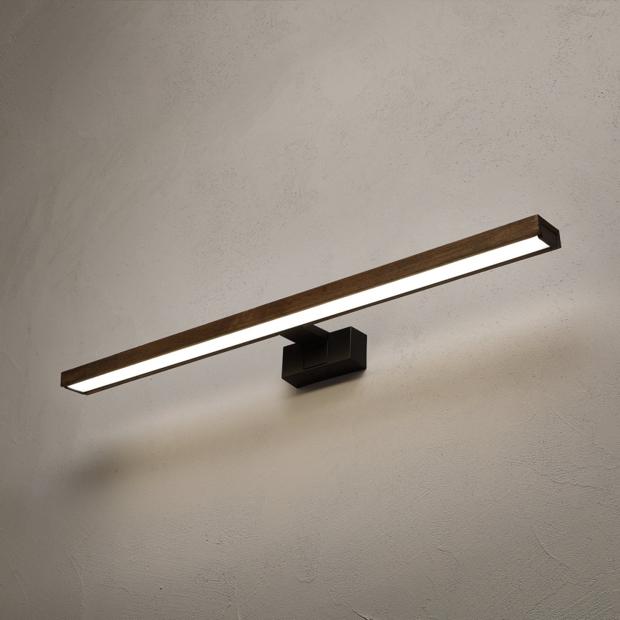 Brilagi - WOODY MIRROR 3-in-1 LED Bathroom Mirror Light LED/15W/230V 80 cm IP44 black/oak-walnut