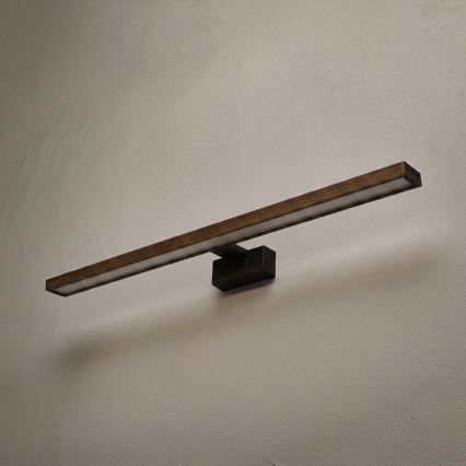 Brilagi - WOODY MIRROR 3-in-1 LED Bathroom Mirror Light LED/15W/230V 80 cm IP44 black/oak-walnut