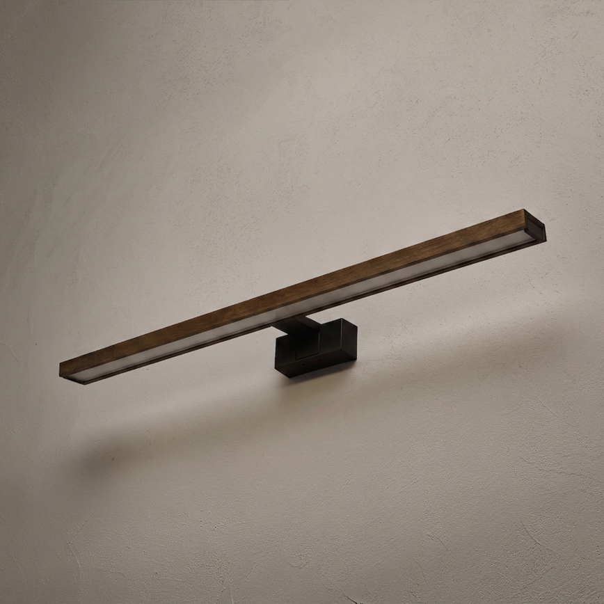 Brilagi - WOODY MIRROR 3-in-1 LED Bathroom Mirror Light LED/15W/230V 80 cm IP44 black/oak-walnut