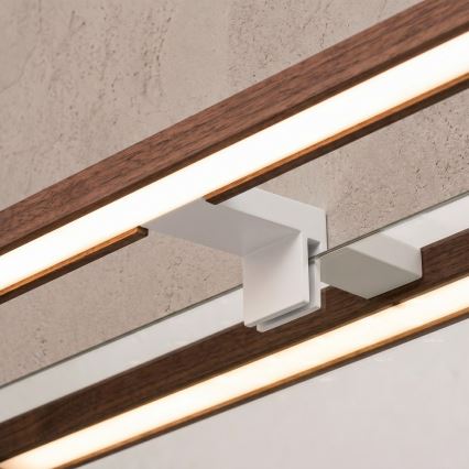 Brilagi - WOODY MIRROR 3-in-1 LED Bathroom Mirror Light LED/15W/230V 80 cm IP44 White/Oak Cherry
