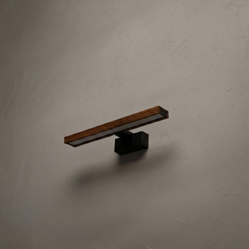 Brilagi - WOODY MIRROR 3-in-1 LED Bathroom Mirror Light LED/8W/230V 40 cm IP44 Black/Oak