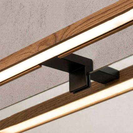 Brilagi - WOODY MIRROR 3-in-1 LED Bathroom Mirror Light LED/8W/230V 40 cm IP44 Black/Oak