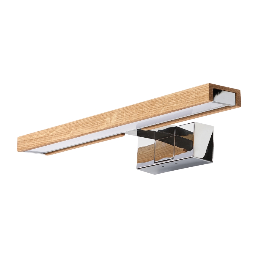 Brilagi - LED bathroom mirror light WOODY MIRROR 3-in-1 LED/8W/230V 40 cm IP44 glossy chrome/oak