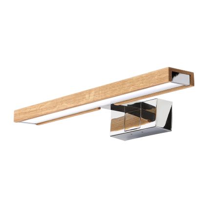 Brilagi - LED bathroom mirror light WOODY MIRROR 3-in-1 LED/8W/230V 40 cm IP44 glossy chrome/oak