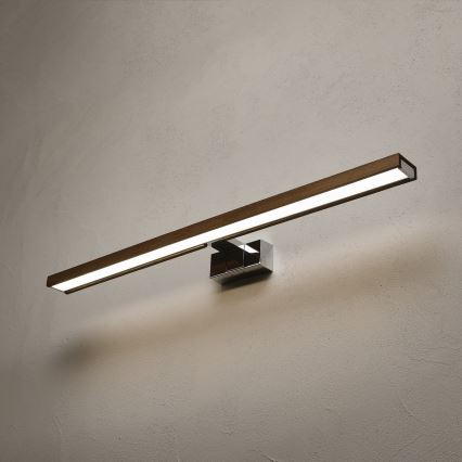 BRILAGI - Bathroom mirror light WOODY MIRROR 3v1 LED/15W/230V 80 cm IP44 polished chrome/oak walnut