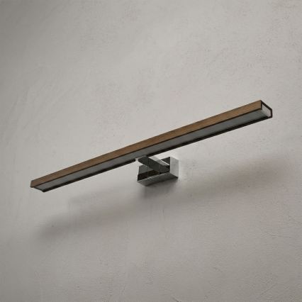 BRILAGI - Bathroom mirror light WOODY MIRROR 3v1 LED/15W/230V 80 cm IP44 polished chrome/oak walnut