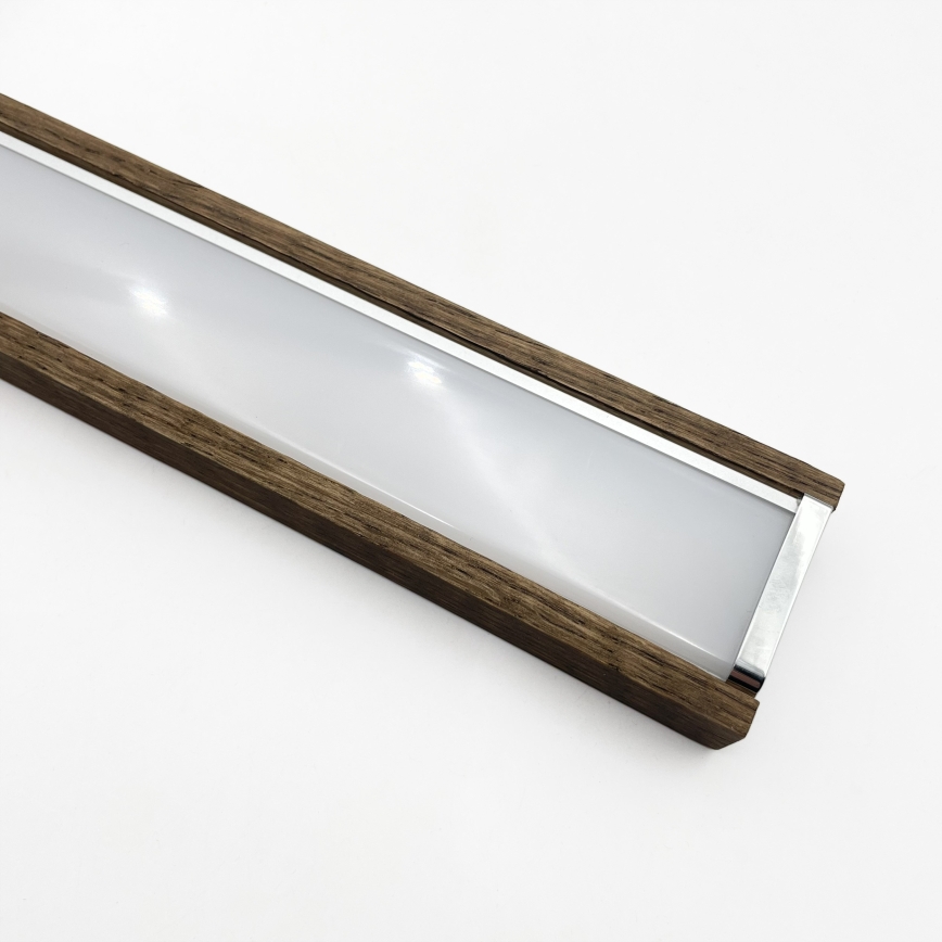 BRILAGI - Bathroom mirror light WOODY MIRROR 3v1 LED/15W/230V 80 cm IP44 polished chrome/oak walnut