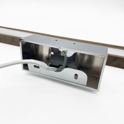 BRILAGI - Bathroom mirror light WOODY MIRROR 3v1 LED/15W/230V 80 cm IP44 polished chrome/oak walnut