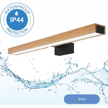 Brilagi - LED Bathroom mirror lighting WOODY MIRROR LED/12W/230V 60 cm IP44 oak/black