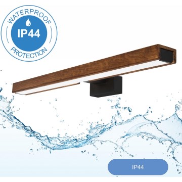 Brilagi - LED Bathroom mirror lighting WOODY MIRROR LED/12W/230V 60 cm IP44 oak cherry/black